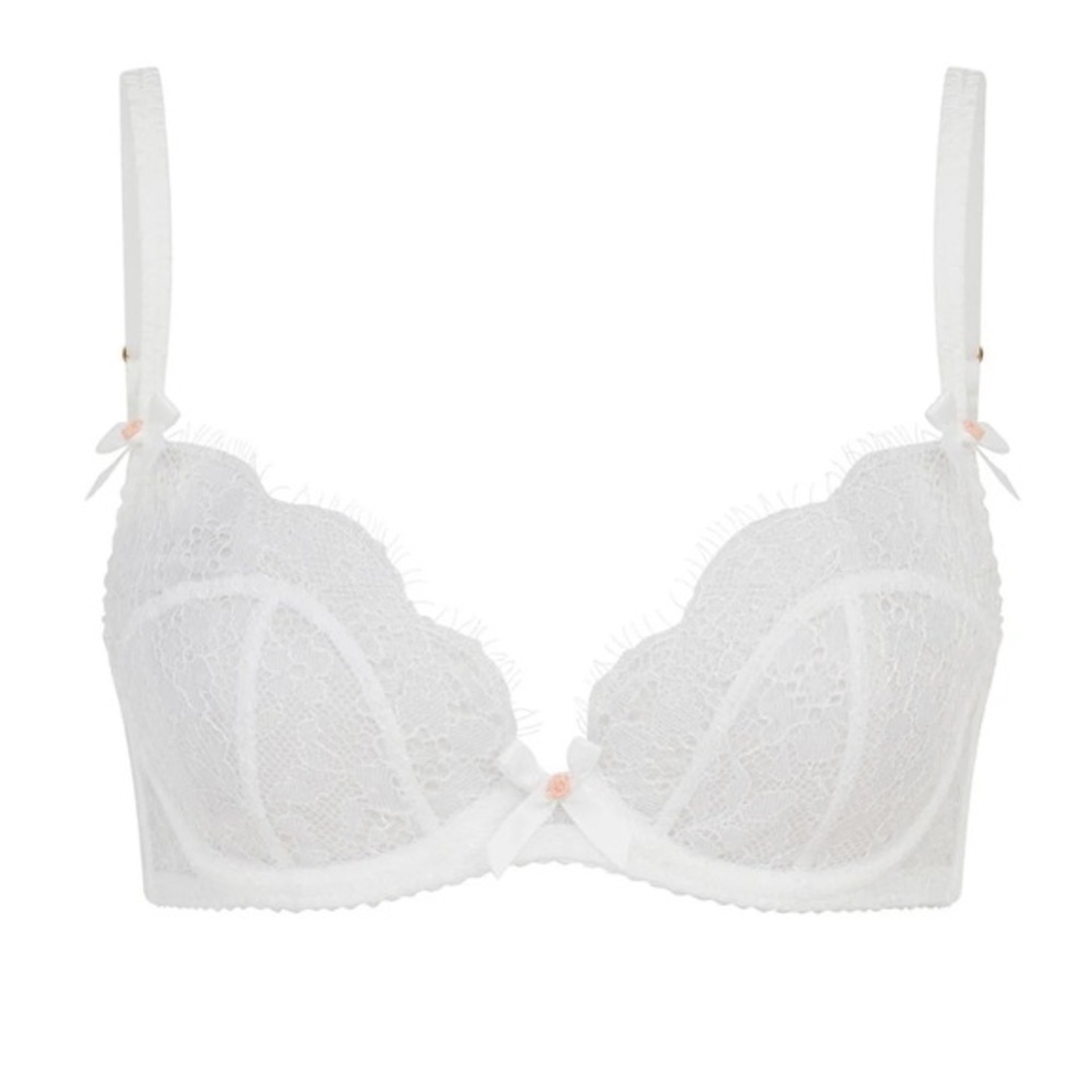 NWT Agent Provocateur Lorna Lace White Plunge Bra